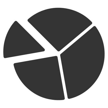 Pie Chart vector icon. Flat gray symbol. Pictogram is isolated on a white background. Designed for web and software interfaces.のイラスト素材