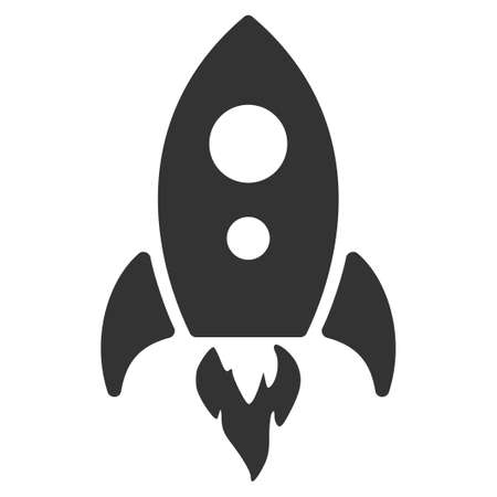 Startup Rocket vector icon. Flat gray symbol. Pictogram is isolated on a white background. Designed for web and software interfaces.のイラスト素材