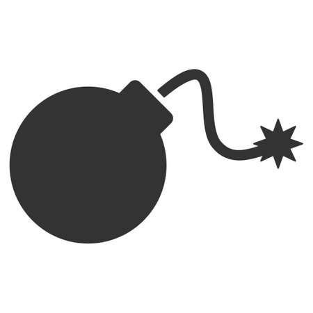Bomb raster icon. Flat gray symbol. Pictogram is isolated on a white background. Designed for web and software interfaces.の写真素材