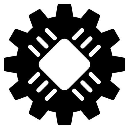 Hardware Gear vector icon. Flat black symbol. Pictogram is isolated on a white background. Designed for web and software interfaces.のイラスト素材