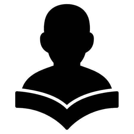 Reader Student vector icon. Flat black symbol. Pictogram is isolated on a white background. Designed for web and software interfaces.のイラスト素材