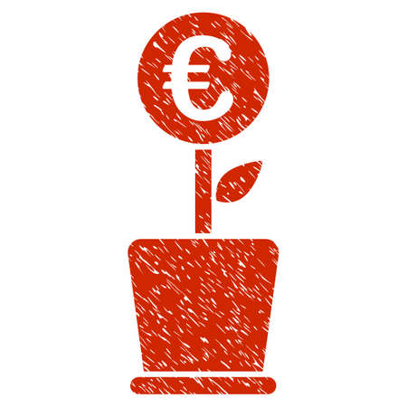 Grunge Euro Project Pot rubber seal stamp watermark. Icon symbol with grunge design and dust texture. Unclean vector red emblem.のイラスト素材