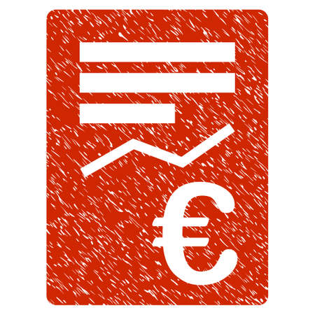 Grunge Euro Report rubber seal stamp watermark. Icon symbol with grunge design and scratched texture. Unclean vector red emblem.のイラスト素材