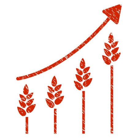 Grunge Wheat Growing Chart rubber seal stamp watermark. Icon symbol with grunge design and dust texture. Unclean vector red sticker.のイラスト素材