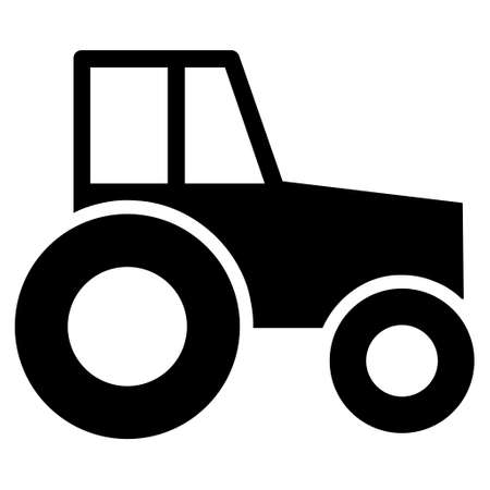 Wheeled Tractor raster icon. Flat black symbol. Pictogram is isolated on a white background. Designed for web and software interfaces.の写真素材