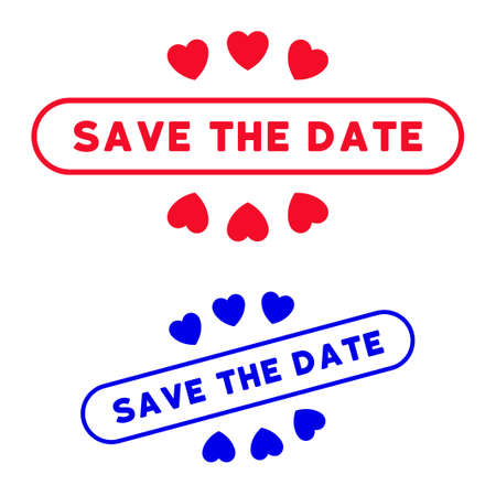 Save The Date illustration. Vector style is flat picture on a white background.のイラスト素材