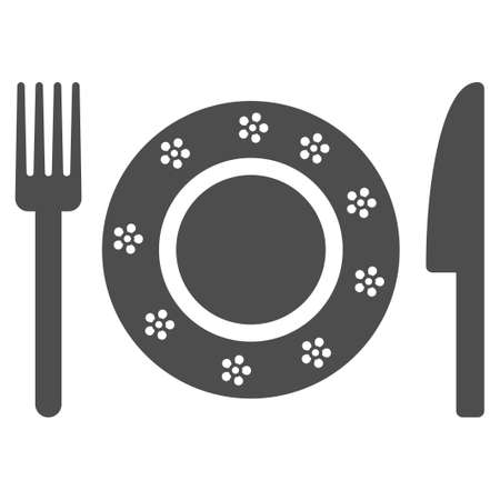 Restaurant Tableware raster icon. Illustration style is a flat iconic gray symbol on a white background.の写真素材