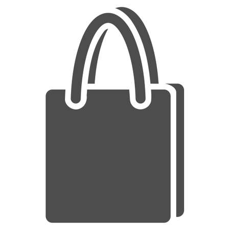 Shopping Bag raster pictogram. Illustration style is a flat iconic grey symbol on a white background.の写真素材