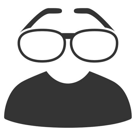 Gray Clever Spectacles toolbar icon. Vector pictograph style is a flat symbol on diagonal hatch transparent background.のイラスト素材