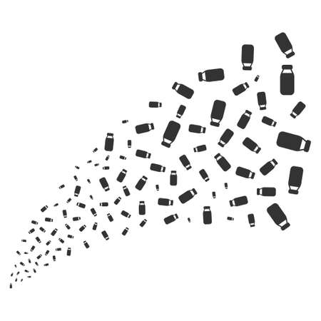 Bottle source stream. Vector illustration style is flat gray iconic symbols on a white background. Object source fountain constructed from random icons.のイラスト素材