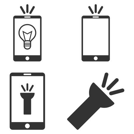 Mobile Torch vector icon clipart. Collection style is gray flat symbols on a white background.のイラスト素材