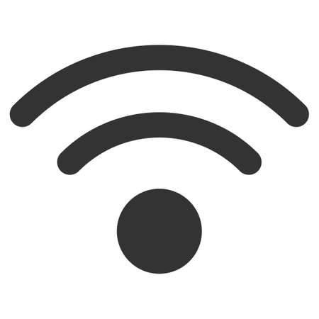 Wi-Fi raster icon. Flat gray symbol. Pictogram is isolated on a white background. Designed for web and software interfaces.の写真素材