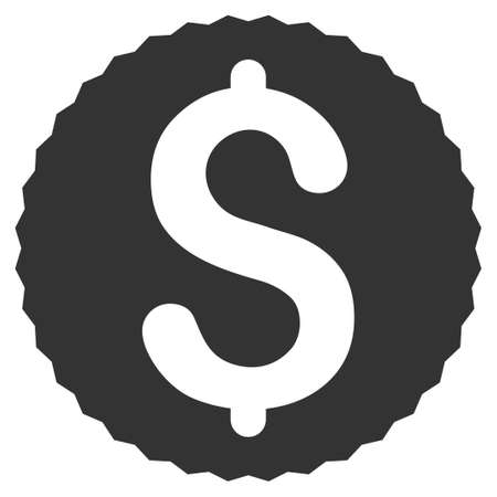 Dollar Coin vector icon. Flat gray symbol. Pictogram is isolated on a white background. Designed for web and software interfaces.のイラスト素材