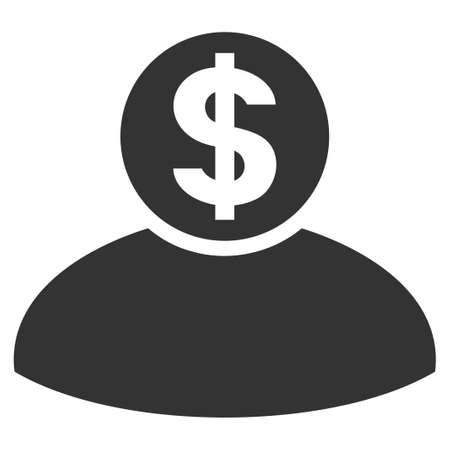 Banker vector icon. Flat gray symbol. Pictogram is isolated on a white background. Designed for web and software interfaces.のイラスト素材