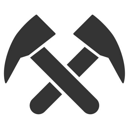 Job Hammers vector icon. Flat gray symbol. Pictogram is isolated on a white background. Designed for web and software interfaces.のイラスト素材