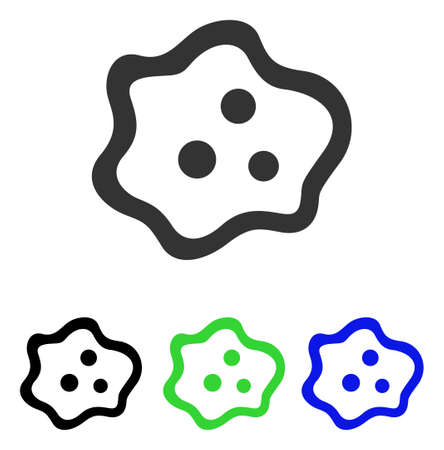 Amoeba vector icon. Illustration style is a flat iconic colored symbol with different color versions.のイラスト素材