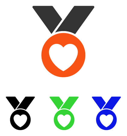 Charity Medal vector icon. Illustration style is a flat iconic colored symbol with different color versions.のイラスト素材
