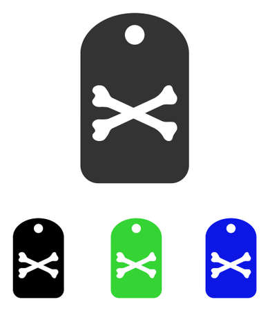 Death Tag vector icon. Illustration style is a flat iconic colored symbol with different color versions.のイラスト素材