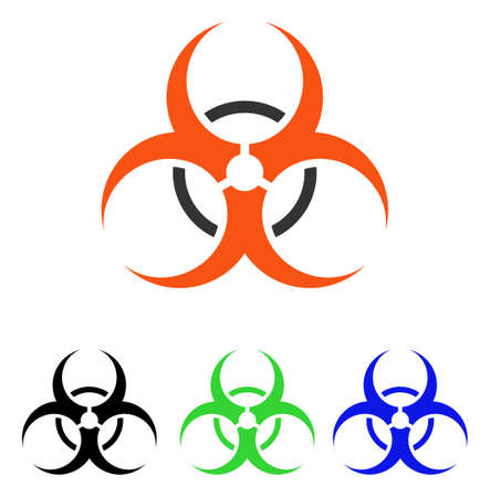 Bio Hazard vector pictogram. Illustration style is a flat iconic colored symbol with different color versions.のイラスト素材