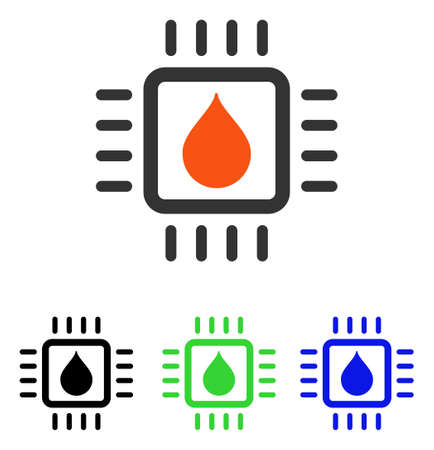 Drop Analysis Chip vector pictogram. Illustration style is a flat iconic colored symbol with different color versions.のイラスト素材