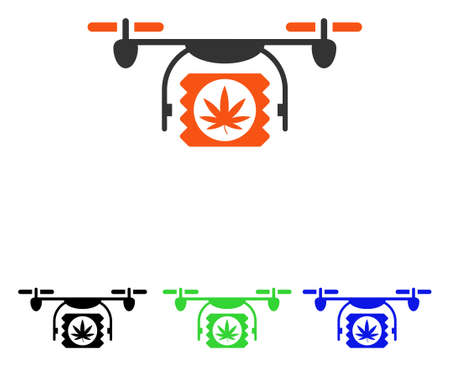 Drugs Drone Shipment vector pictogram. Illustration style is a flat iconic colored symbol with different color versions.のイラスト素材