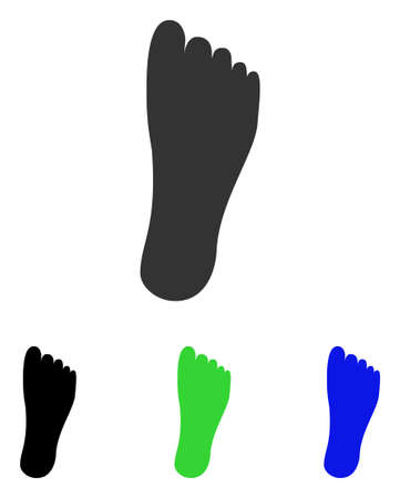 Foot vector pictograph. Illustration style is a flat iconic colored symbol with different color versions.のイラスト素材