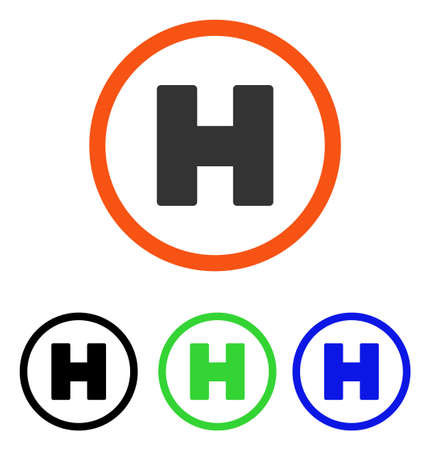 Helicopter Landing vector icon. Illustration style is a flat iconic colored symbol with different color versions.のイラスト素材