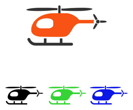 Helicopter vector icon. Illustration style is a flat iconic colored symbol with different color versions.のイラスト素材