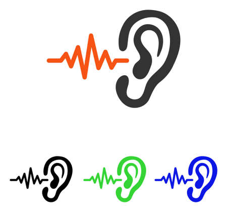 Listen vector pictogram. Illustration style is a flat iconic colored symbol with different color versions.のイラスト素材