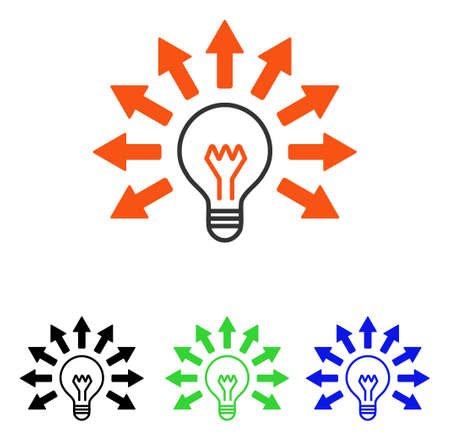 Electric Light vector pictograph. Illustration style is a flat iconic colored symbol with different color versions.のイラスト素材