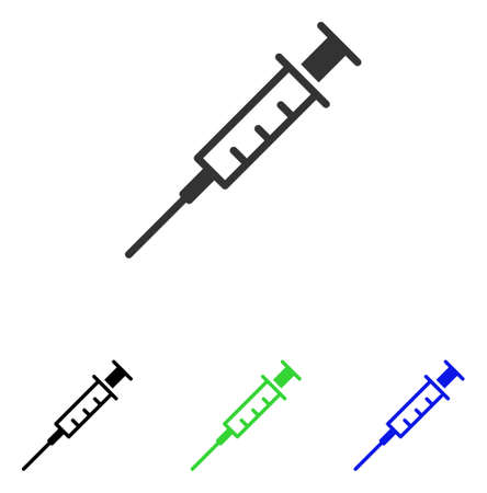 Empty Syringe vector icon. Illustration style is a flat iconic colored symbol with different color versions.のイラスト素材