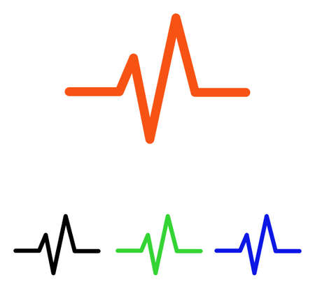 Pulse vector pictograph. Illustration style is a flat iconic colored symbol with different color...