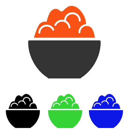 Porridge vector pictogram. Illustration style is a flat iconic colored symbol with different color versions.のイラスト素材