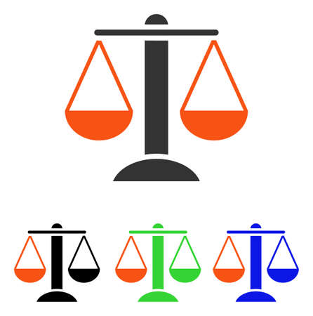 Scales vector icon. Illustration style is a flat iconic colored symbol with different color versions.のイラスト素材