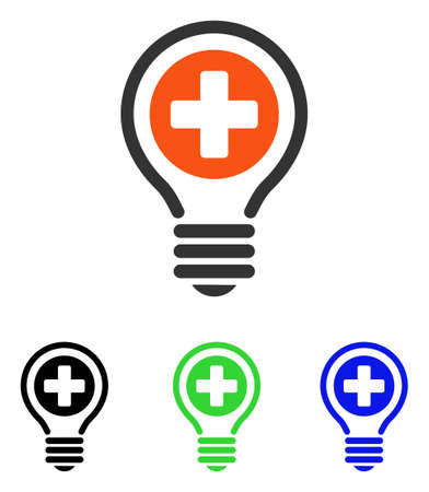 Medical Bulb illustration with style is a flat iconic colored symbol with different color versions.のイラスト素材