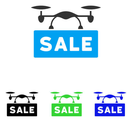 Airdrone Sale vector pictogram. Illustration style is a flat iconic colored symbol with different color versions.のイラスト素材