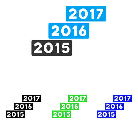 Years Stairs vector icon. Illustration style is a flat iconic colored symbol with different color versions.のイラスト素材