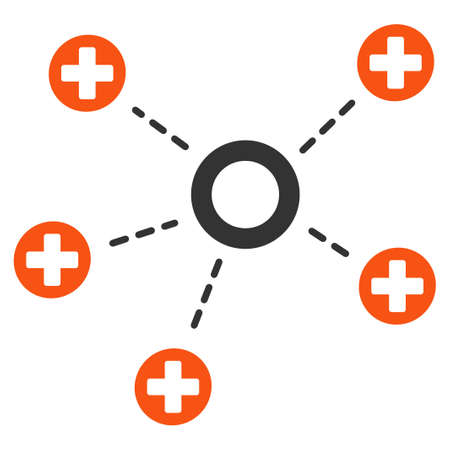 Medical Connections vector pictogram. Style is flat graphic symbol.のイラスト素材