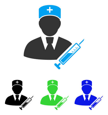 Doctor vector pictogram. Style is flat graphic doctor symbol using some color variants.のイラスト素材