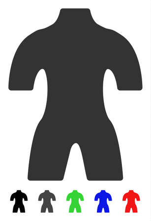 Body flat vector icon with colored versions. Color body icon variants with black, gray, green, blue, red.のイラスト素材