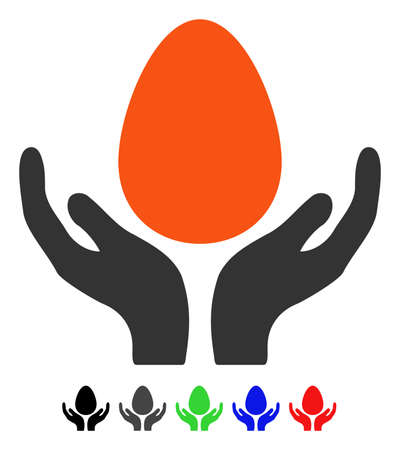 Egg Incubator Hands flat vector icon with colored versions. Color egg incubator hands icon variants with black, gray, green, blue, red.のイラスト素材