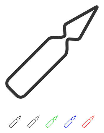 Empty Ampoule flat vector pictograph with colored versions. Color empty ampoule icon variants with black, gray, green, blue, red.のイラスト素材