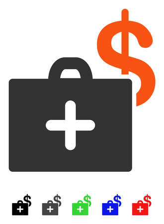 Medical Fund Case flat vector pictograph with colored versions. Color medical fund case icon variants with black, gray, green, blue, red.のイラスト素材