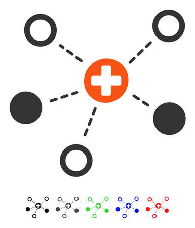 Medical Links flat vector pictogram with colored versions. Color medical links icon variants with black, gray, green, blue, red.のイラスト素材