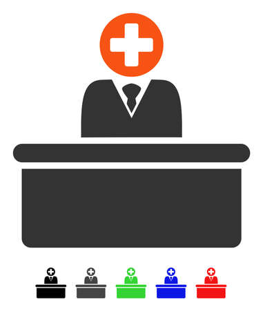 Medical Bureaucrat flat vector icon with colored versions. Color medical bureaucrat icon variants with black, gray, green, blue, red.のイラスト素材