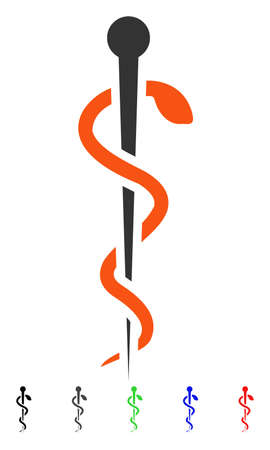 Medical Needle flat vector pictogram with colored versions. Color medical needle icon variants with black, gray, green, blue, red.のイラスト素材
