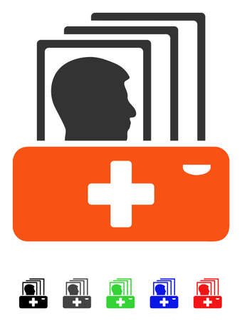 Patient Catalog flat vector pictograph with colored versions. Color patient catalog icon variants with black, gray, green, blue, red.のイラスト素材