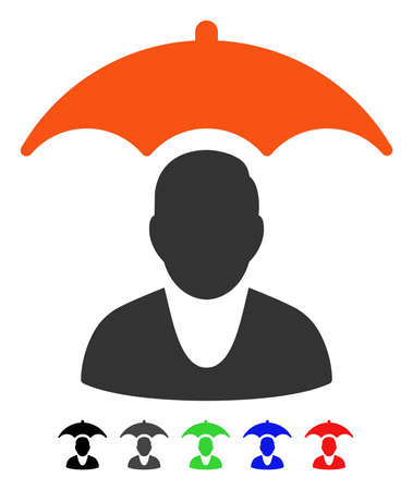 Patient Safety Umbrella flat vector pictograph with colored versions. Color patient safety umbrella icon variants with black, gray, green, blue, red.のイラスト素材