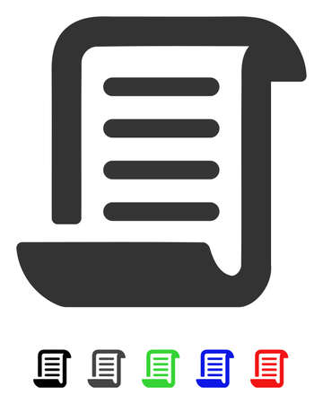 Paper Roll flat vector pictograph with colored versions. Color paper roll icon variants with black, gray, green, blue, red.のイラスト素材