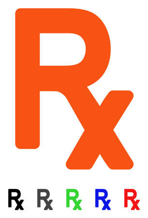 Prescription Symbol flat vector pictogram with colored versions. Color prescription symbol icon variants with black, gray, green, blue, red.のイラスト素材